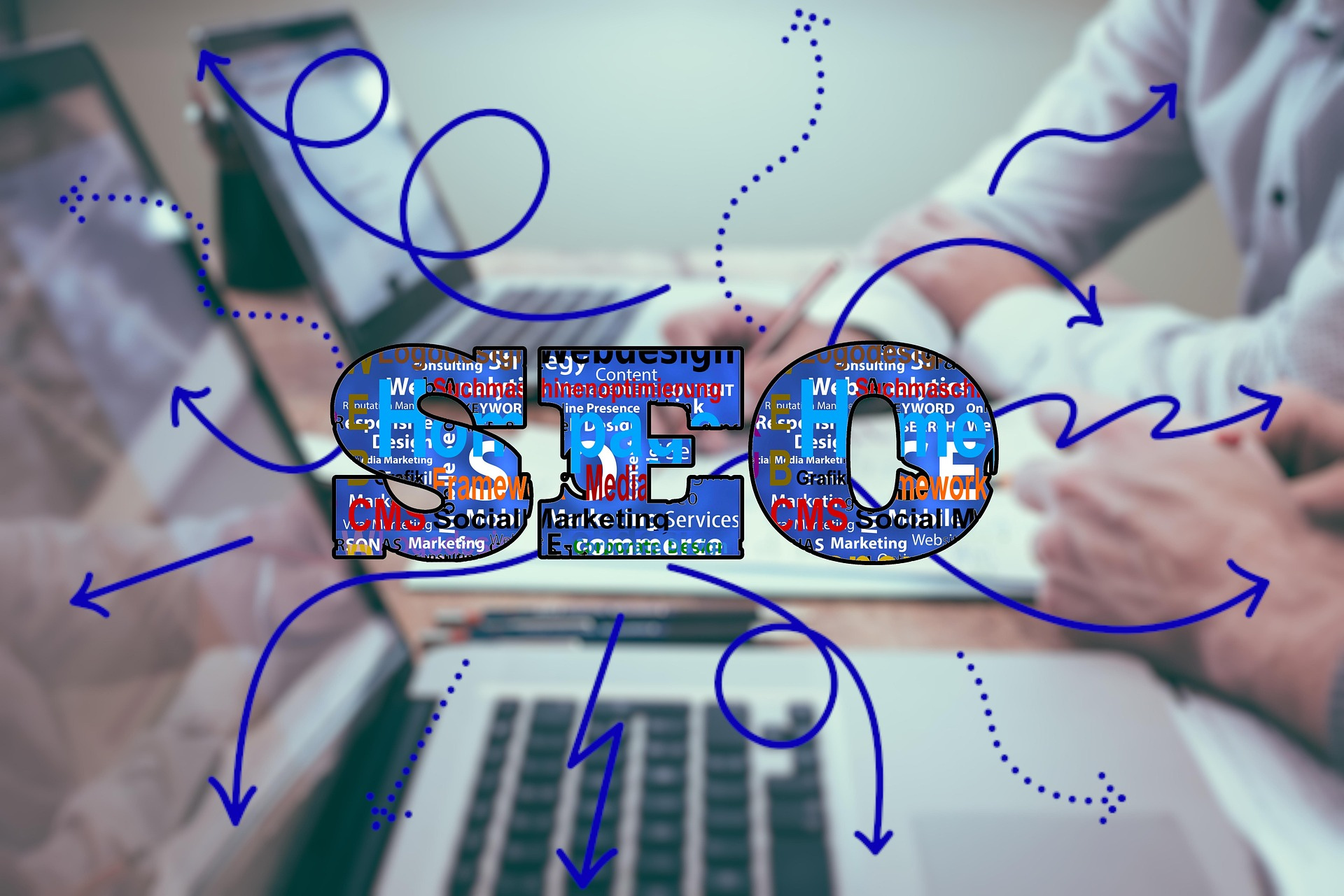 Coquitlam SEO expert analyzing keyword data on a laptop for local business marketing by Cypress Click